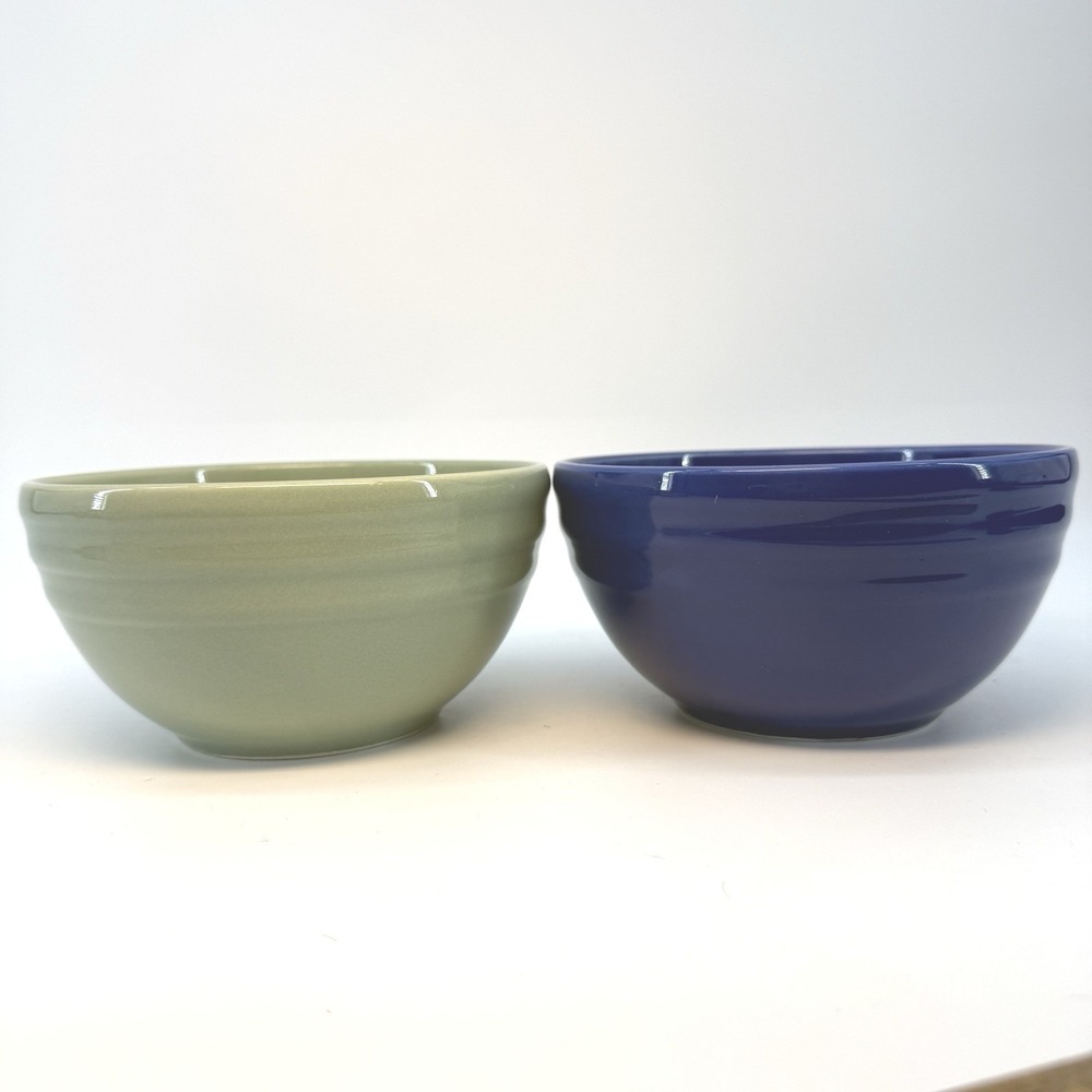 Lot of 2 PIER 1 Ironstone New Essentials Azure Cereal Bowls 5.75" Brazil RARE - Picture 4 of 12